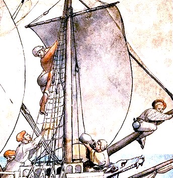Sailors Climbing on the Ship